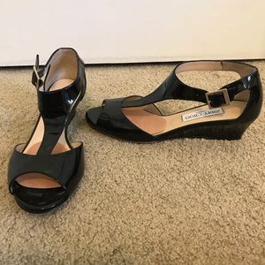 jimmy choo black wedges